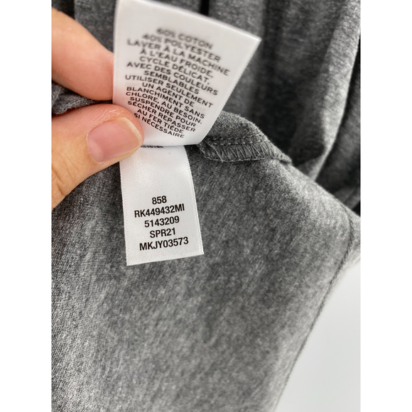 Abound NWT Short Cap Sleeve Raw Edge Crew Neck T Shirt Mini Dress Gray Small New - Picture 8 of 8